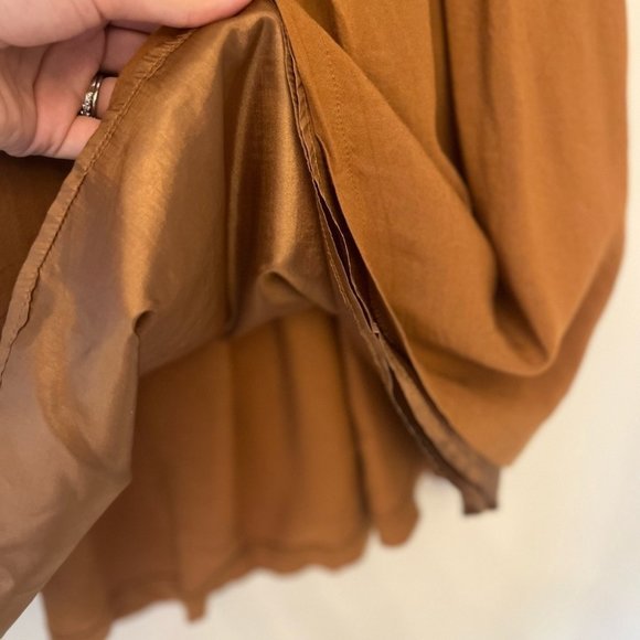 COMME Toi Lined Midi Camel Skirt Size Medium - Picture 5 of 8